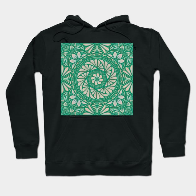 Pasifika teal green Hoodie by AprilAppleArt